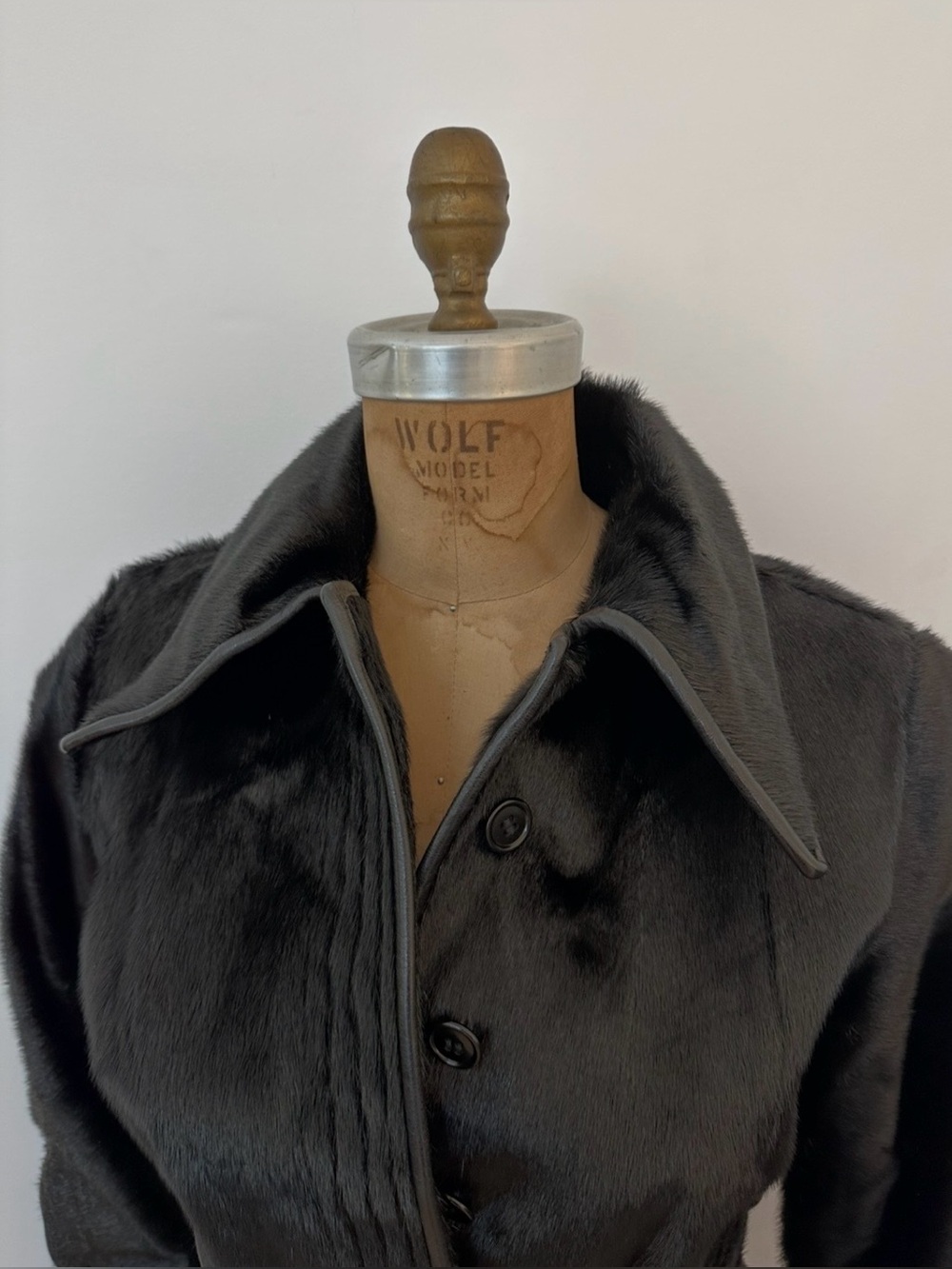 Vintage Classic Black Cowhide  Fur Coat
Excellent Condition
